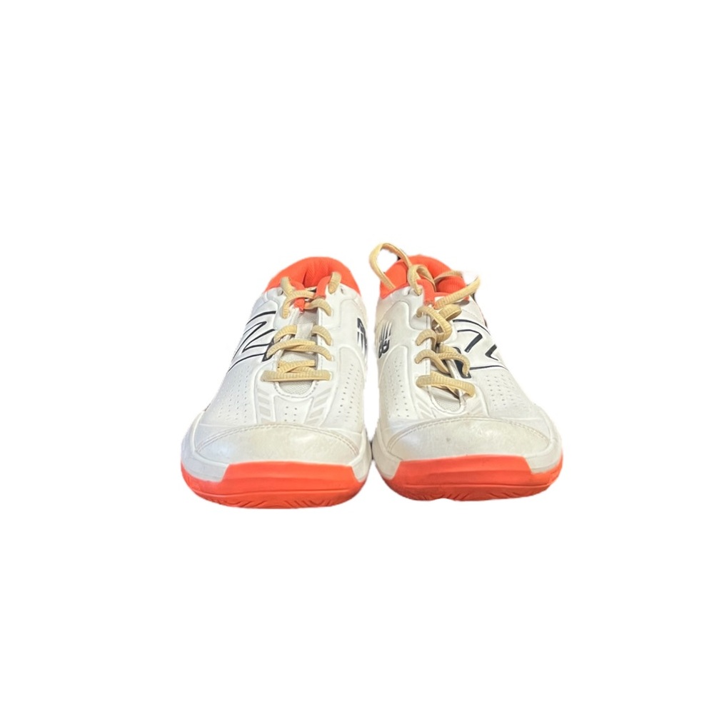 White and Orange Athletic Shoes